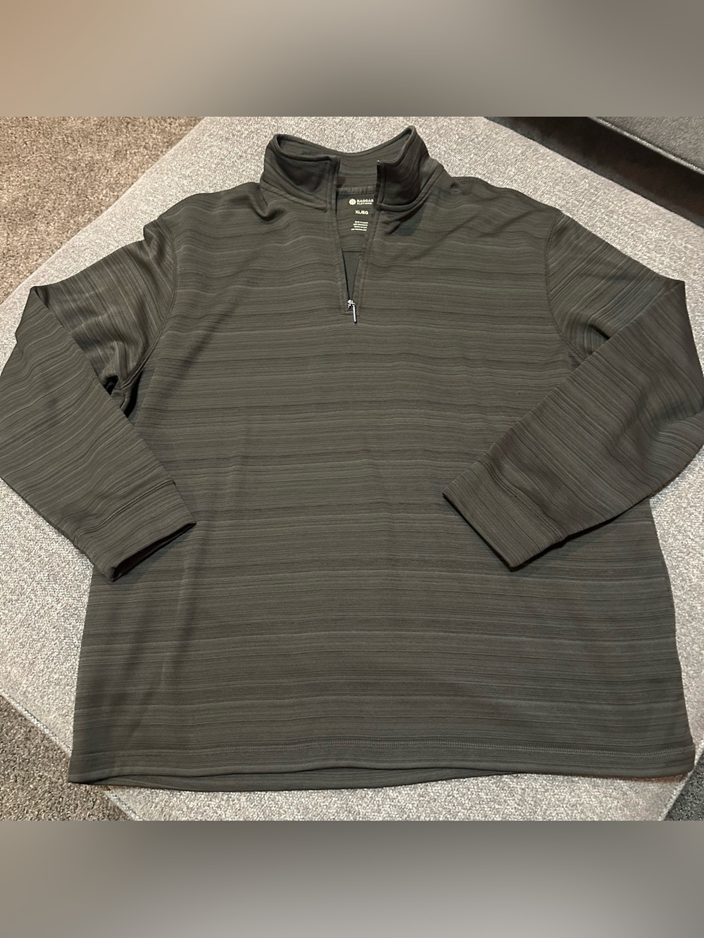 Haggar Men’s Quarter Zip Sweatshirt Size XL Green
